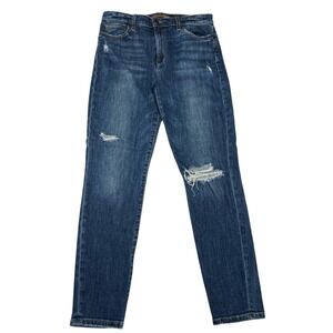 Joe's Jeans Women's Size 30 High Rise Skinny Jeans Blue Distressed Stretch Denim